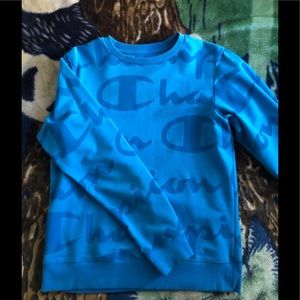 Baby blue champion crew neck sweatshirt